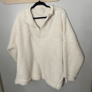 NWT AERIE sherpa half zip sweatshirt